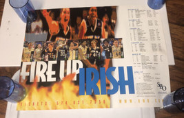 Notre Dame Womans Basketball Promo Schedule 2004 “Fire Up Irish” Poster - £14.74 GBP
