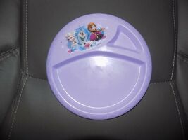 DISNEY FROZEN ELSA ANNA OLAF PLASTIC PURPLE PLATE NEW - $13.50