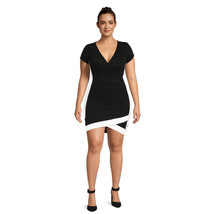 No Boundaries Juniors Plus Size Surplice Dress Black/White - Size 4X (27-29) - £15.92 GBP