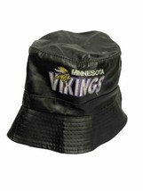 Vintage 90&#39;s Minnesota Vikings Leather Rain  Hat NFL Football vtd - £16.79 GBP