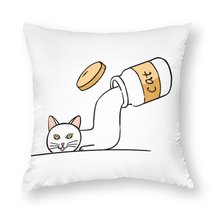 Mondxflaur Funny Cat Decorative Pillow Case Covers for Couches Sofas Polyester - £8.81 GBP+