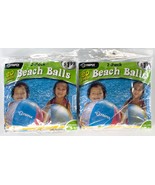 Set Of 4 Olympia Beach Balls New IN Package Red Blue Pink Frosted 20&quot; Wa... - $9.88