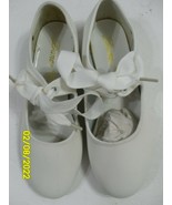 Girl&#39;s Dance Class Tap Shoes White Size 1 T301 - £11.59 GBP