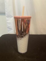 Starbucks Holiday Cascading Tumbler Mirror Glitter Rose Gold Cold Cup 24 oz 2019 - $22.83