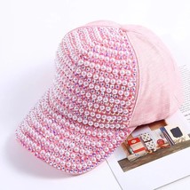 Hats Women&#39;s Pearl And Diamond Baseball Caps Women&#39;s Caps Sunscreen Visors - £14.22 GBP