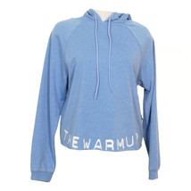 JESSICA SIMPSON Blue The Warm Up Cotton French Terry Hoodie Top L - £15.18 GBP