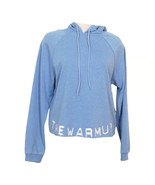 JESSICA SIMPSON Blue The Warm Up Cotton French Terry Hoodie Top L - $25.98 CAD