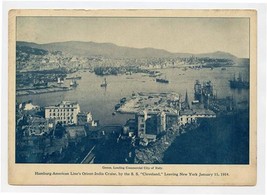 Hamburg American Line Cruise 1914 Picture Card Genoa Commercial City in ... - £22.13 GBP