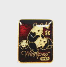 Winnipeg MB Canada Panda Bear 1989 Red Enamel Collectible Pin Pinback Vintage - £11.75 GBP
