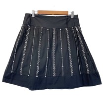 Joe Benbasset Juniors 9  Embroidered Black A-Line Skirt Bohemian Tonal Stripe - £15.64 GBP