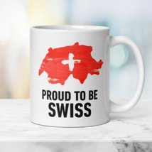Patriotic Swiss Mug Proud to be Swiss, Gift Mug with Swiss Flag - £17.23 GBP