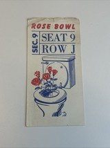 Vintage late &#39;60&#39;s Novelty Ticket Stub Rose Bowl Pasadena, CA  Toilet Ti... - $7.00