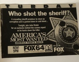 America’s Most Wanted Tv Guide Print Ad Who Shot The Sheriff TPA10 - £4.65 GBP