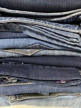 Bulk Denim Jeans Lot 10+ lb Mens Womens Scrap Crafting Blue Colored Black Gray - £35.08 GBP