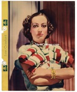 JOAN CRAWFORD- MGM STAR - IN ACTION Color Photo &amp; Facts &#39;30s Dixie Cup P... - $47.99 CAD