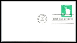 1968 US FDC Cover-SC# U551 6c Liberty, New York, NY P18 - £2.32 GBP