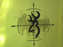 Browning bulls-eye bright yellow-green t-shirt, medium, very good condition - £14.93 GBP