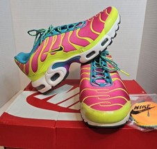 Nike Air Max Plus Pink Volt Green CW5840-700 Size 5.5Y/ Womens Size 7.5 ... - $46.43