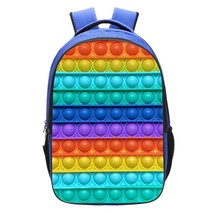 3D Print Rainbow Color Bubble Backpack Anime Laptop Schoolbags Fashion Students  - £37.07 GBP