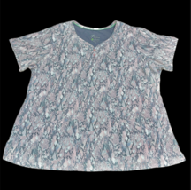 Premiere By Healing Hands Women’s Scrub Top Pink Gray Snake Skin Print P... - $15.99