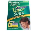 10 Breathe Right Mentholated Vapor Strips cold &amp; allergy relief, sm/med - $27.87