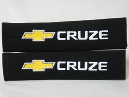 2 pieces (1 PAIR) Chevrolet Cruze Embroidery Seat Belt Cover Pads (Black Pads) - £13.33 GBP