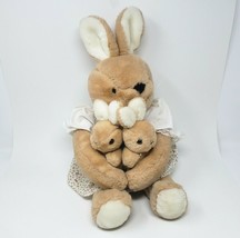 Vintage 1985 Windsor Love Land Bunny Rabbit Mom W Baby Stuffed Animal Plush Toy - £44.07 GBP