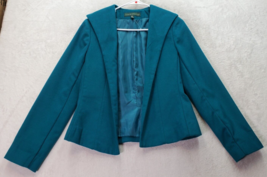 Harve Benard Blazer Jacket Womens Petite Small Teal Long Sleeve Lined Open Front - £21.37 GBP