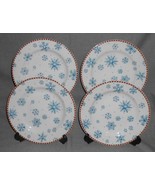 Set (4) Sakura Stoneware SNOWFLAKE PATTERN Salad/Dessert Plates DEBBIE MUMM - €25,31 EUR