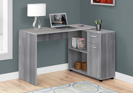 34 Inch Gray L Shape Computer Desk With Two Drawers - €297,59 EUR