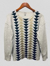 J.CREW Sweatshirt French Terry Geometric Cotton Blend Heather Gray Size ... - $24.74