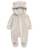 Baby Hooded Fleece Jumpsuit Snowsuit Bear Ears Warm 6-9 Months - €13,57 EUR