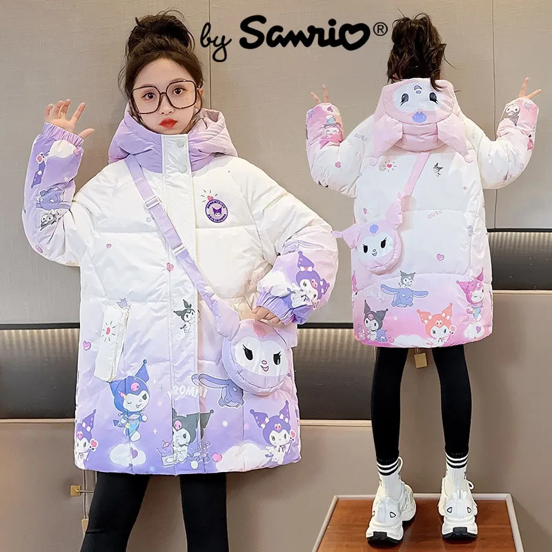 2023 Sanrio Stuff Kuromi Padding Down Jacket Kids Fall Clothes Baby Hooded - £13.95 GBP+