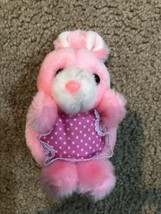 Vintage Plush Squeaky Toy Dakin Dream Easter Pets Japan Pink Bunny  - £7.44 GBP