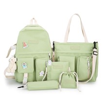 5pcs/set Travel Bookbags Simple Fashion Women Student Backpack Large Capacity Po - £25.21 GBP