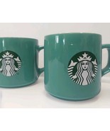 Starbucks  Ceramic Teal White Coffee Cups Set Of 2 Mermaid Siren Logo 11oz - €17,28 EUR