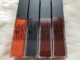 Four (4) Maybelline New York ~ Vivid Matte ~ Liquid Lipstick/Lip Color - £11.77 GBP