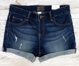 NEW Justice Jean Girl&#39;s Denim Short Shorts 16 (27&quot; waist measured) Stretchy NWT - £12.12 GBP