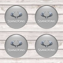 Ssangyong 4 x 50 mm silikone stickers wheel center caps - £10.22 GBP