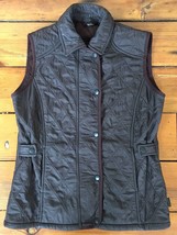 Barbour Quilted Diamond Fleece Lined Zip Snap Button Gilet Waistcoat Vest 6 36&quot; - £112.11 GBP