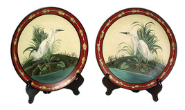 Zeckos Pair of 10 Inch Diameter Heron Decorative Plates - £55.48 GBP