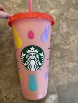 New Starbucks 2020 COLOR-CHANGING Reusable Cold Cups 24oz Easter Bunny Cup - £13.45 GBP