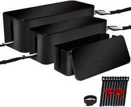 [Set of Three] Cable Management Boxes Organizer, Large Storage Wires Kee... - $54.44