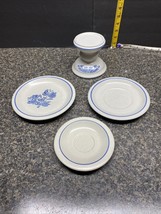 Pfaltzgraff YORKETOWNE 1 Candle Holder,1 Tea Cup Plate, 1 Sauce &amp; 1 Bread Plate. - £9.39 GBP