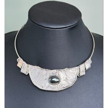 Modernist S.Gigli, Italy 925 Sterling Silver And Black Spinel Necklace Sky - $297.03