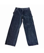 Le Pere Men’s Straight Leg Baggy Jeans Sz 34 Black Wrinkled Denim Carpen... - $98.95