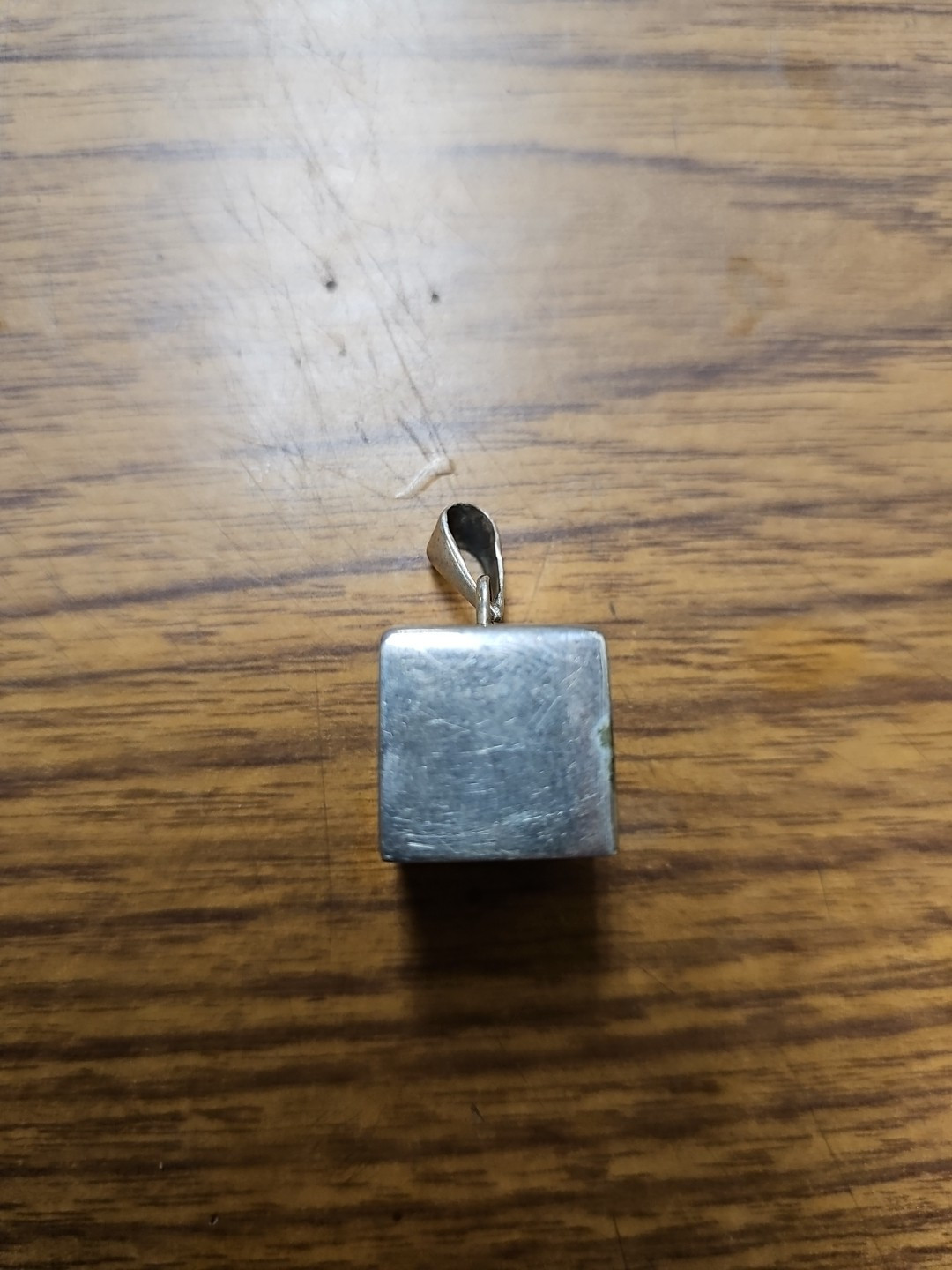 Simple Cube Blank Charm Silver 925 Pendant Item image 2