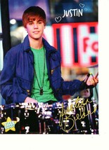 Justin Bieber teen magazine pinup clipping playing drums Tiger Beat teen... - $3.50