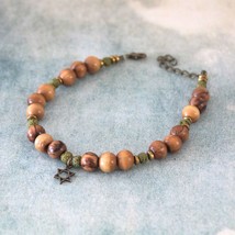 Meditative Lava Stone, Olive Wood Beads, Protection Bracelet, A Birthday Present - £31.42 GBP