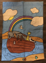 Vintage Noahs Ark Banner 39x27 Outdoor Flag 100% Nylon - Cute rainbow Yard Decor - £9.09 GBP